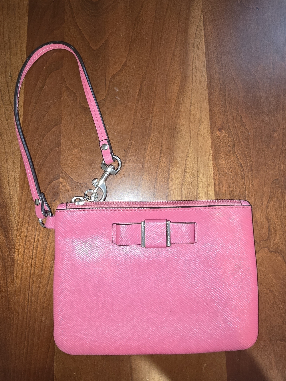 Coach Pink 💗 Wristlet Clutch with Decorative Bow